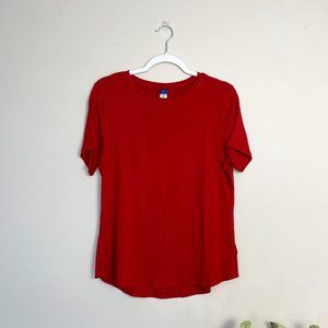 NEW Old Navy Luxe Short Sleeve Tee, Soft Red Short Sleeve T-Shirt, Medium